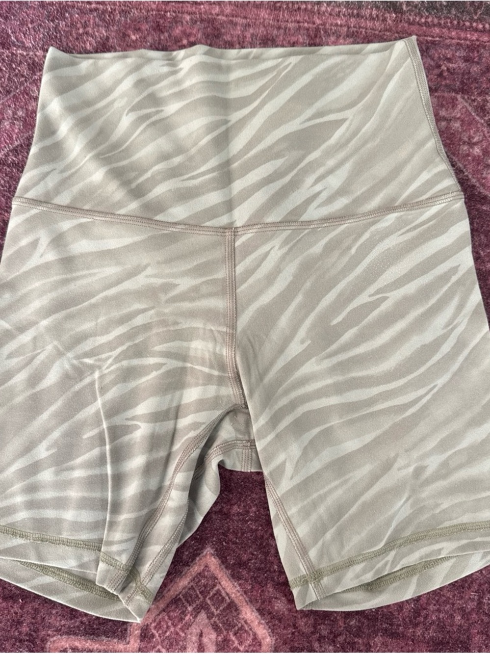 lululemon athletica Light Taupe Zebra-Print High-Rise Bike Shorts